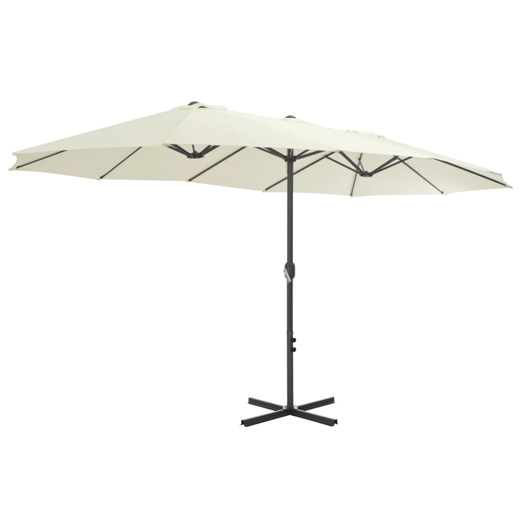 Vanjski suncobran s aluminijskim stupom 460 x 270 cm pješčani