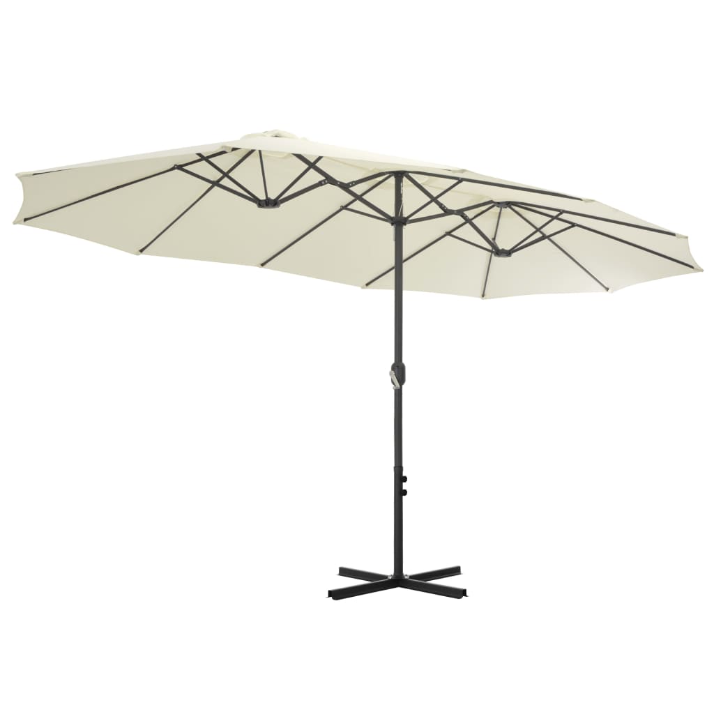 Vanjski suncobran s aluminijskim stupom 460 x 270 cm pješčani