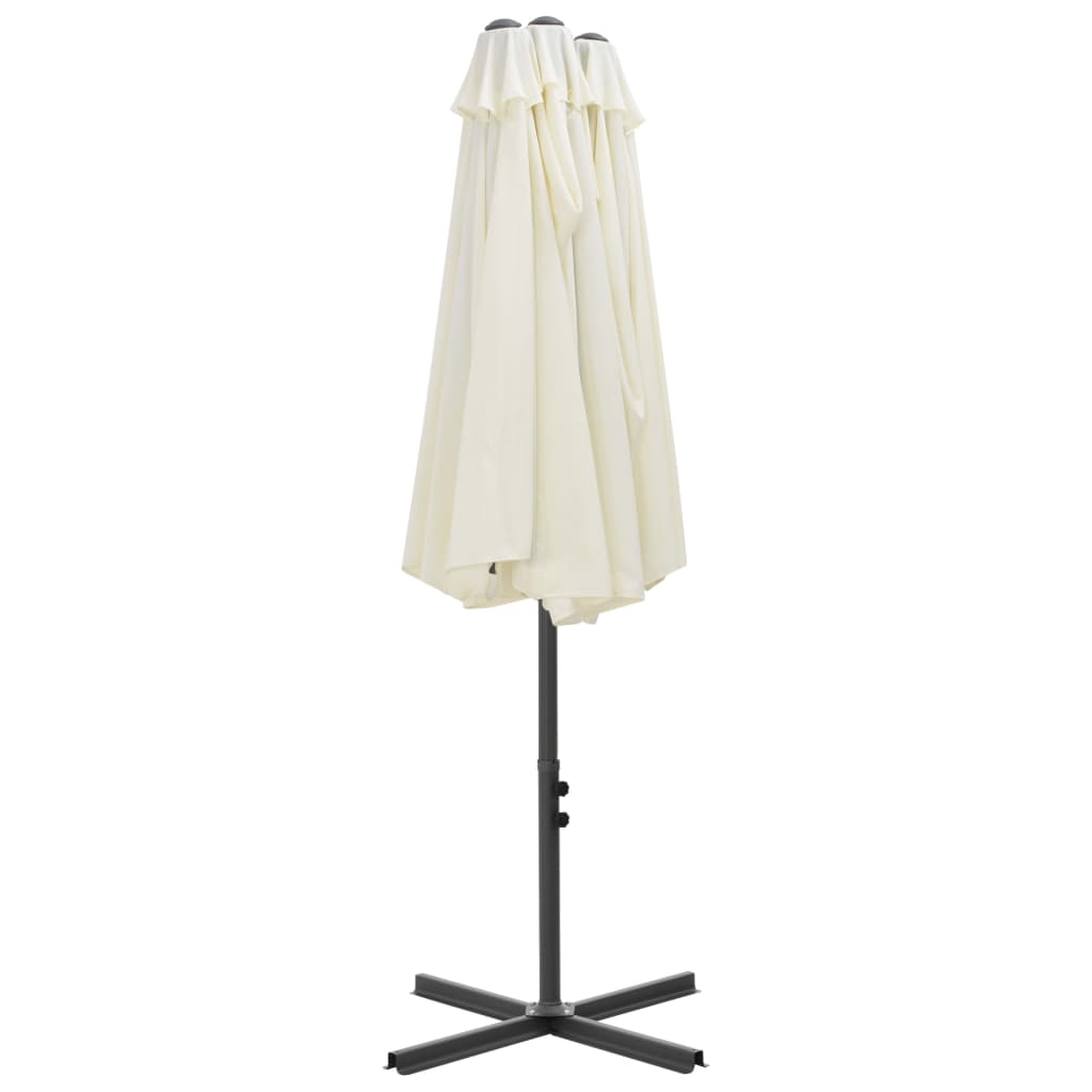 Vanjski suncobran s aluminijskim stupom 460 x 270 cm pješčani