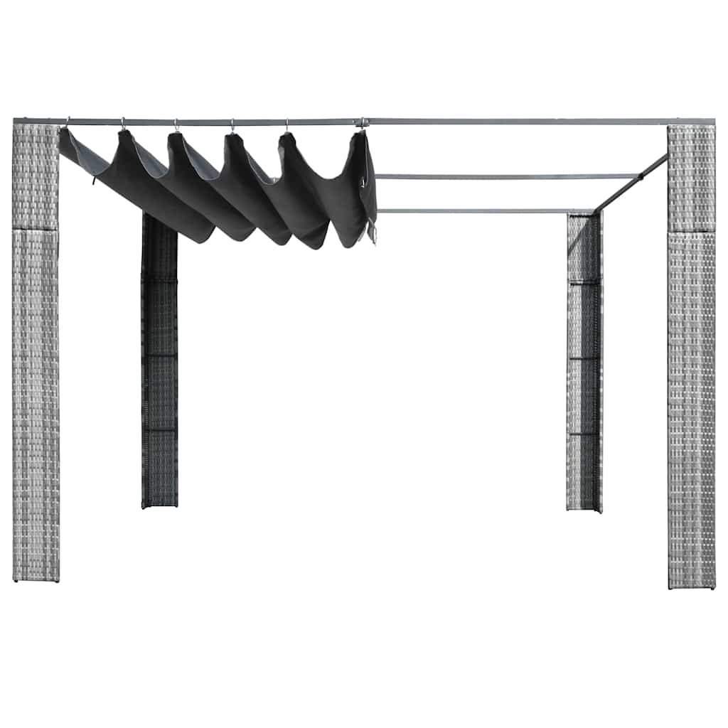 Sjenica s krovom od poliratana 300 x 300 x 220 cm siva i antracit
