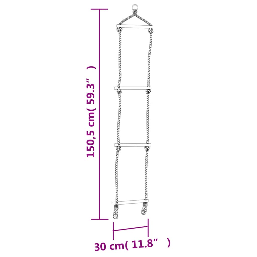 Sjedalo za ljuljačku s ljestvama od užeta plavo 37 x 15 cm PE