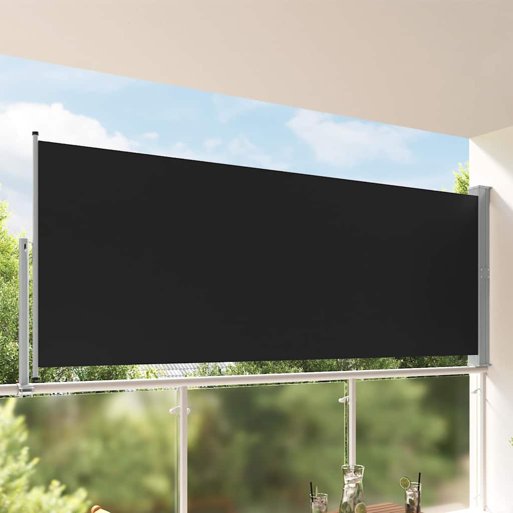 Uvlačiva bočna tenda za terasu 140 x 300 cm crna