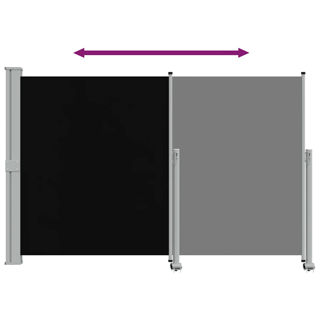 Uvlačiva bočna tenda za terasu 160 x 300 cm crna