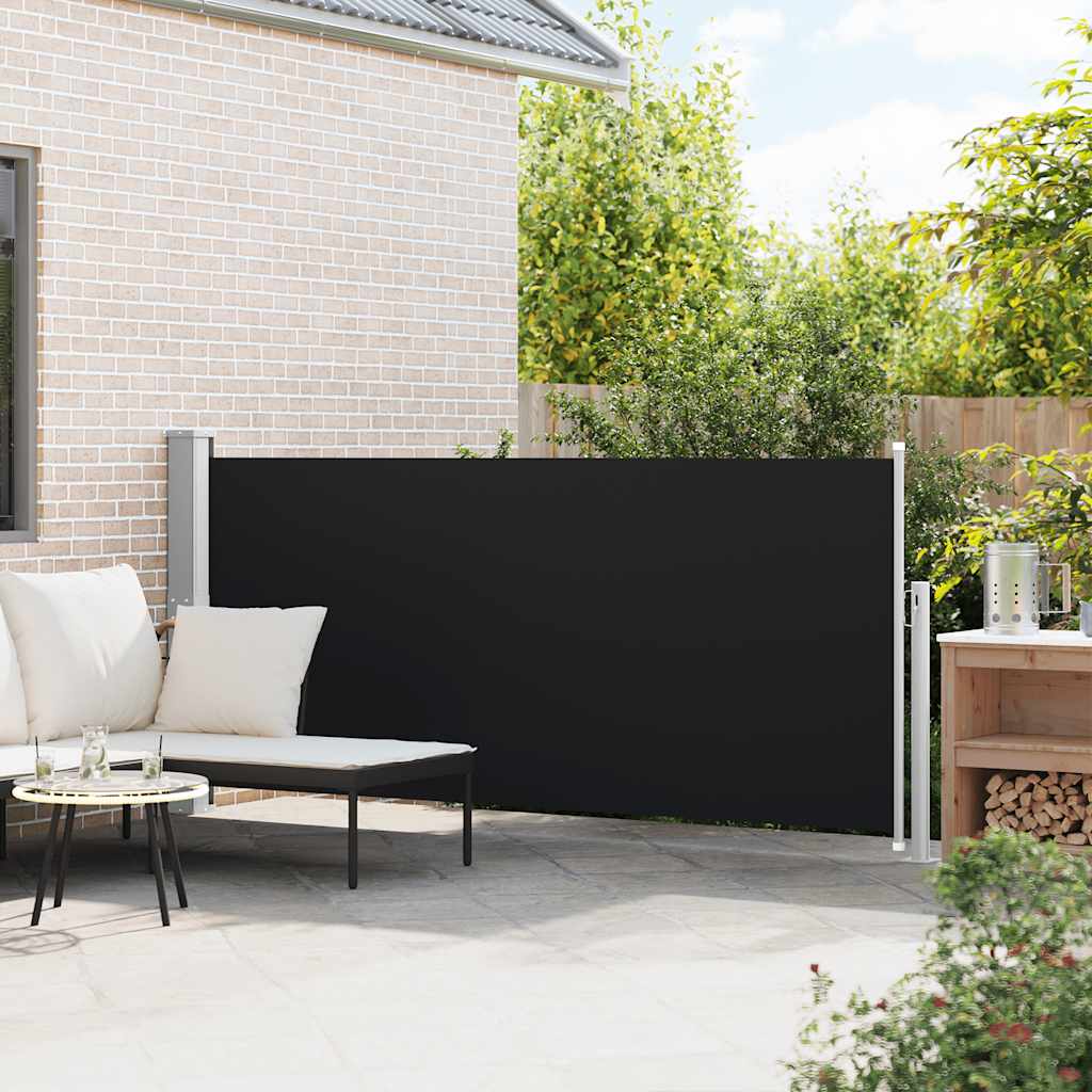 Uvlačiva bočna tenda 140 x 300 cm crna