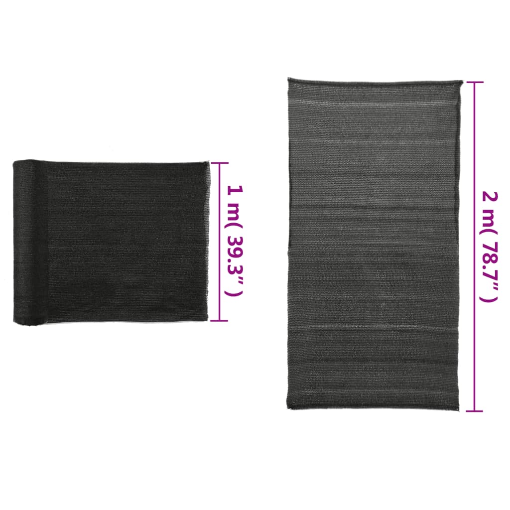 Mreža za privatnost HDPE 2 x 25 m crna