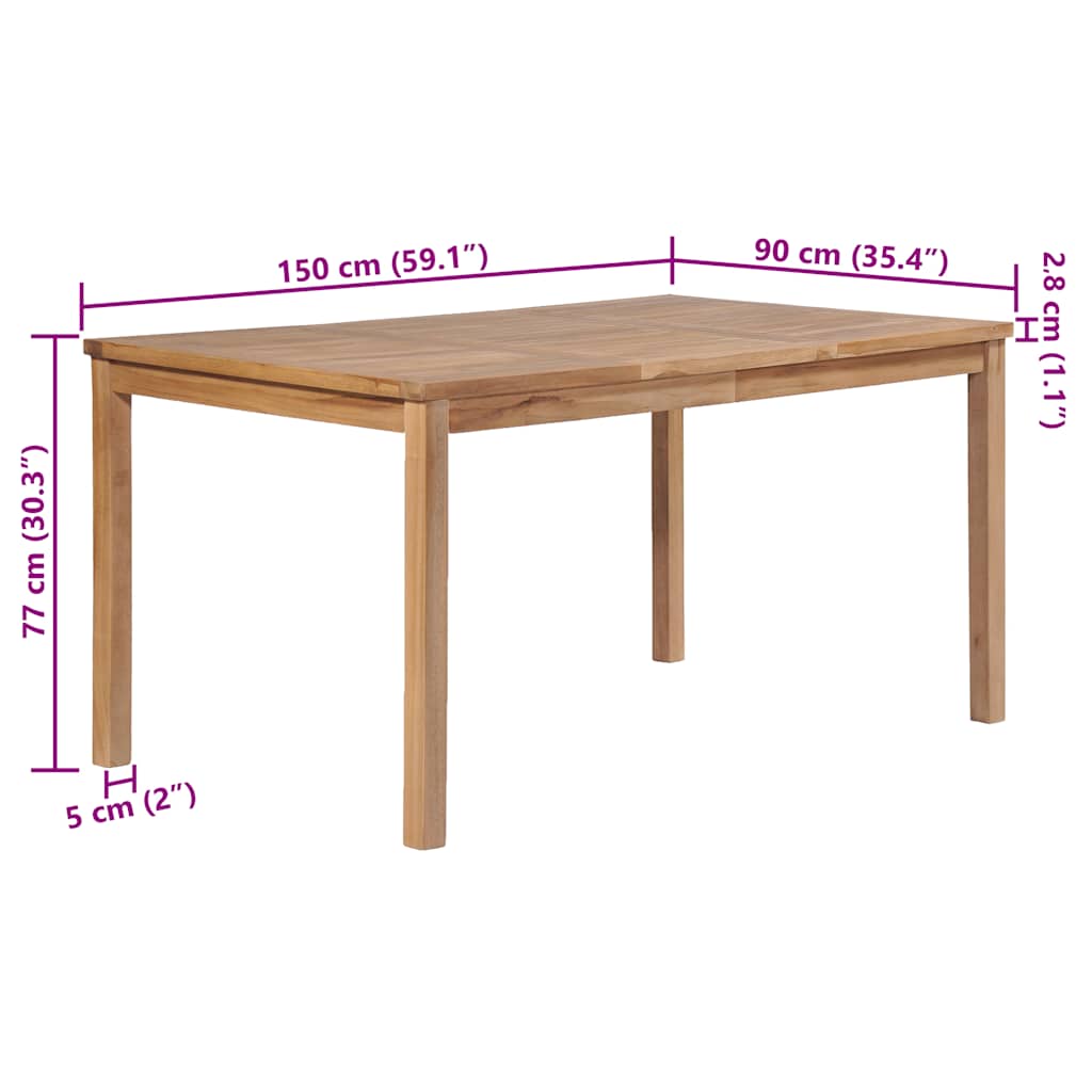 Vrtni stol 150 x 90 x 77 cm od masivne tikovine
