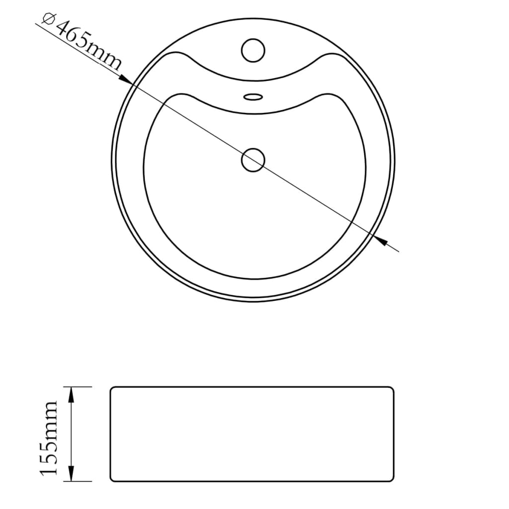 Umivaonik sa zaštitom od prelijevanja 46,5x15,5 cm keramički srebrni