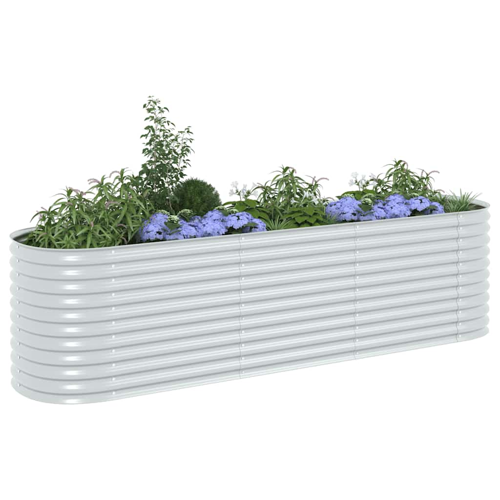 Vrtna sadilica od pocinčanog čelika 320 x 80 x 81 cm srebrna