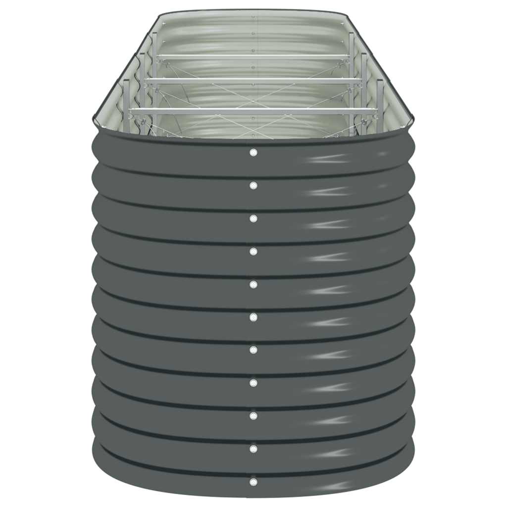 Vrtna sadilica od pocinčanog čelika 400 x 80 x 81 cm siva