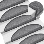 Prostirke za stepenice 15 kom 56x17x3 cm tamno sive poluokrugle