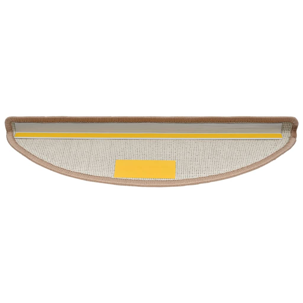 Prostirke za stepenice 15 kom 56x17x3 cm svijetlosmeđe poluokrugle