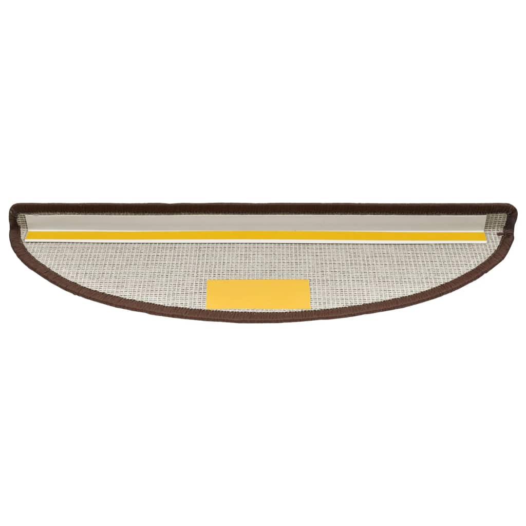 Prostirke za stepenice 15 kom 56x17x3 cm boje kave, poluokrugle