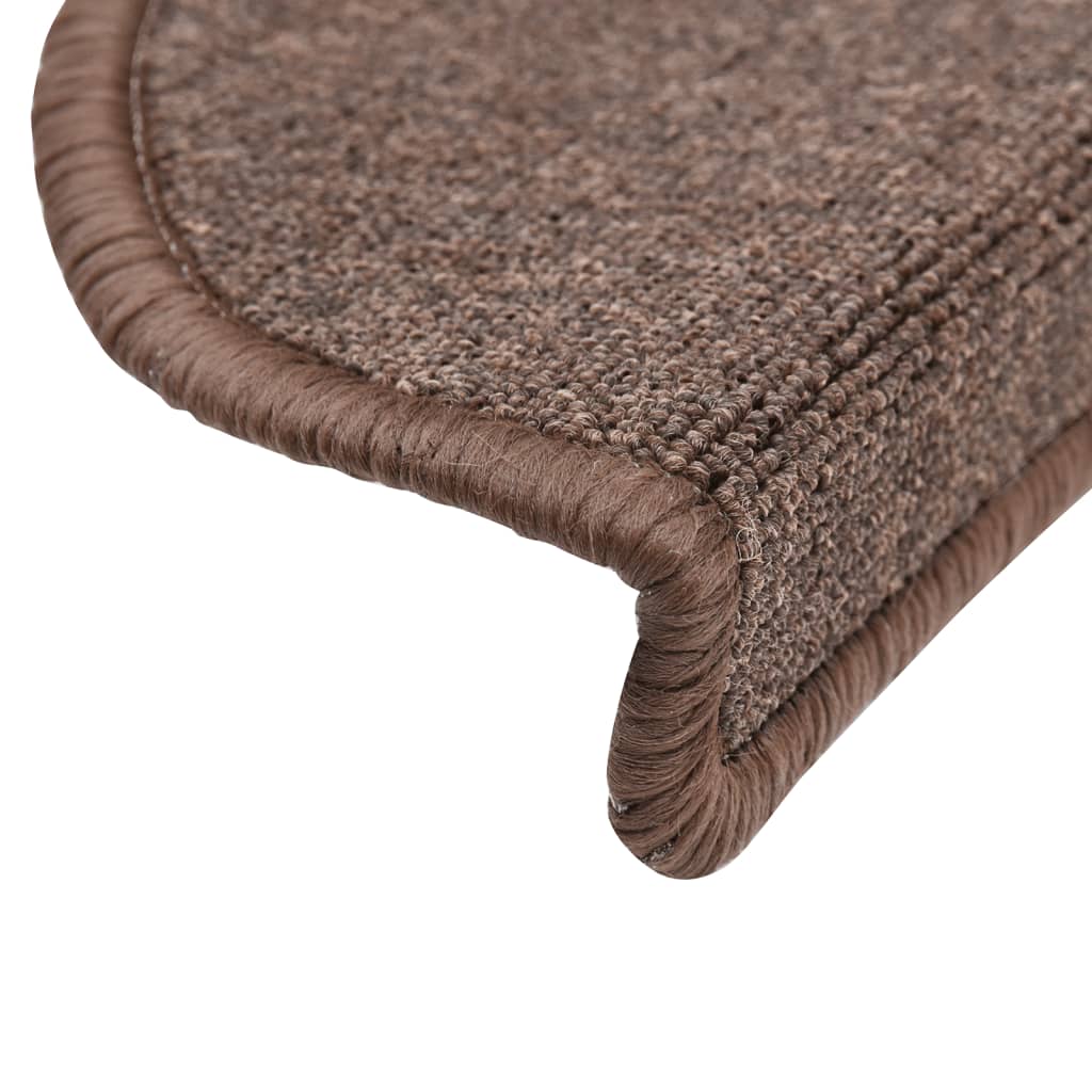 Prostirke za stepenice 15 kom 56x17x3 cm boje kave, poluokrugle