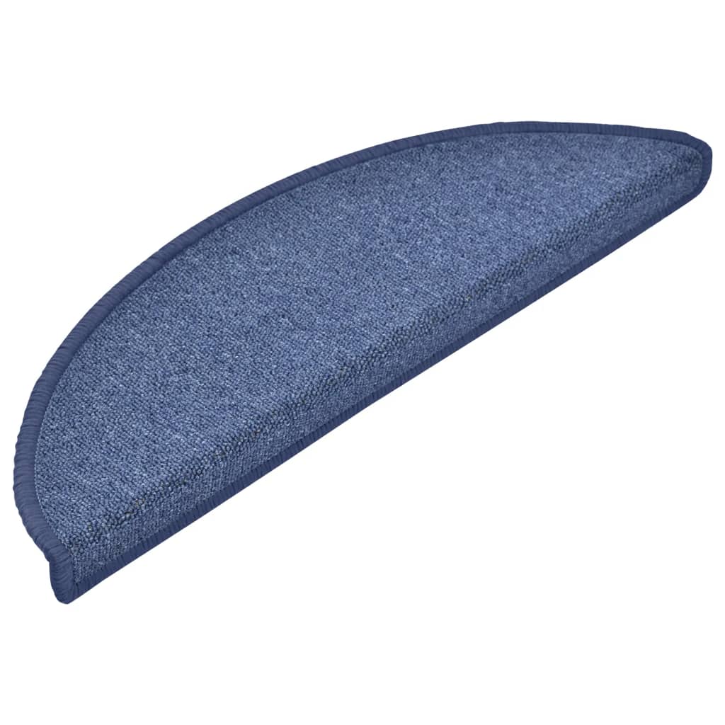 Prostirke za stepenice 15 kom 56x17x3 cm plave poluokrugle