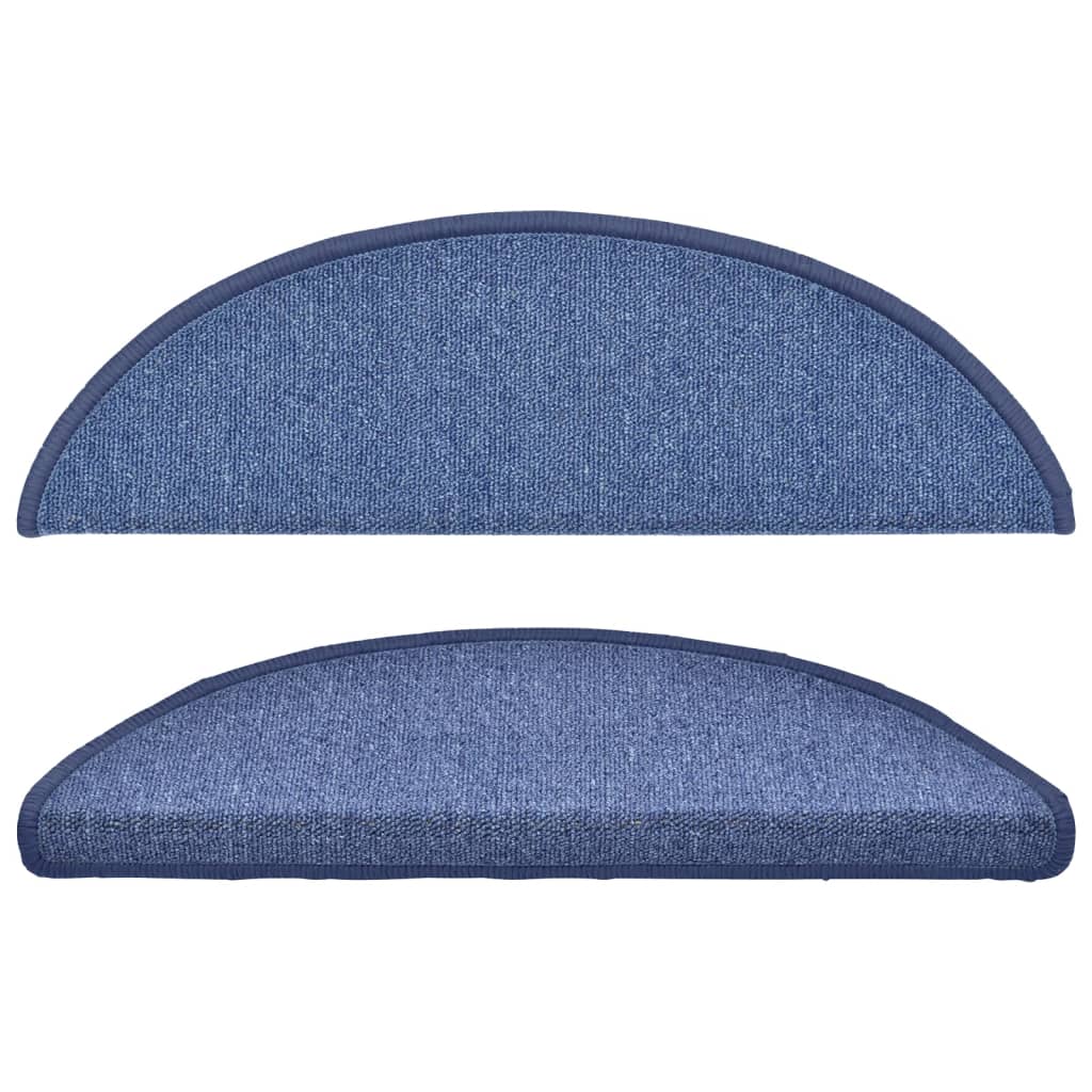Prostirke za stepenice 15 kom 56x17x3 cm plave poluokrugle