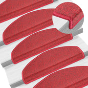 Prostirke za stepenice 15 kom 65x24x4 cm crvene poluokrugle velike