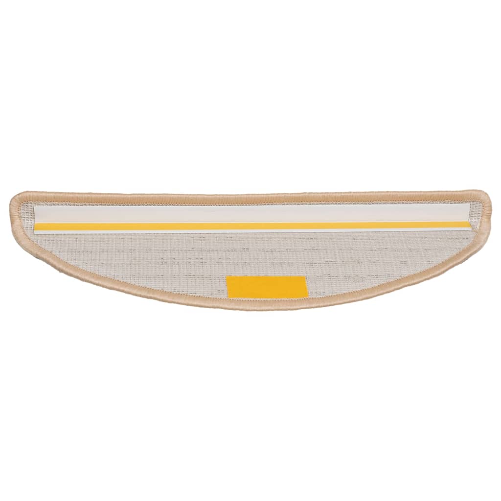 Prostirke za stepenice 15 kom 56x17x3 cm krem poluokrugle