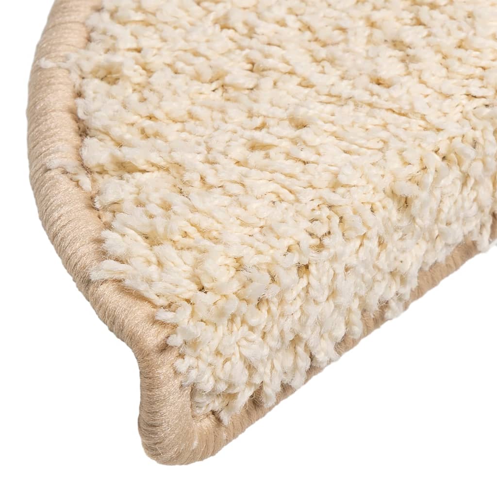 Prostirke za stepenice 15 kom 56x17x3 cm krem poluokrugle