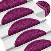 Prostirke za stepenice 15 kom 56x17x3 cm ljubičaste poluokrugle