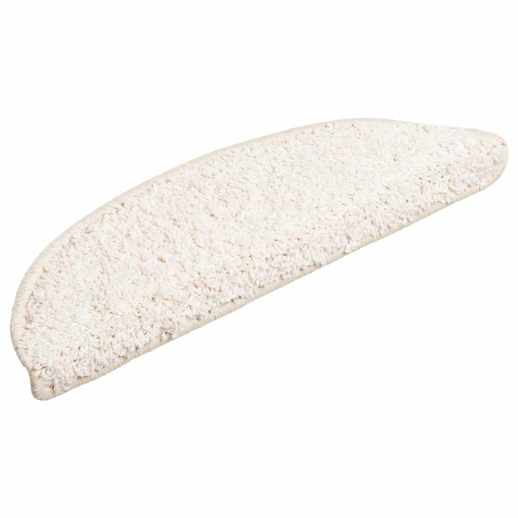 Prostirke za stepenice 15 kom 56x17x3 cm bijele poluokrugle