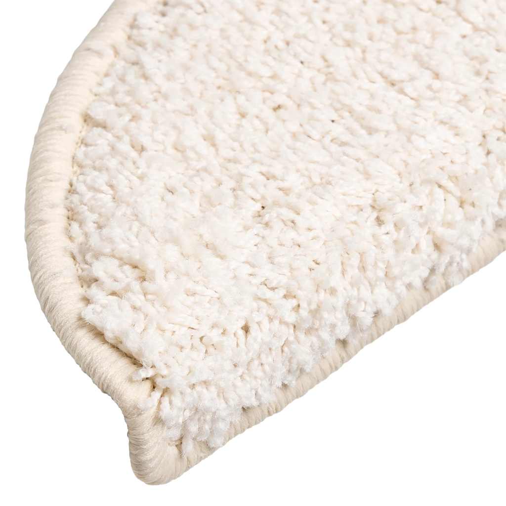 Prostirke za stepenice 15 kom 56x17x3 cm bijele poluokrugle