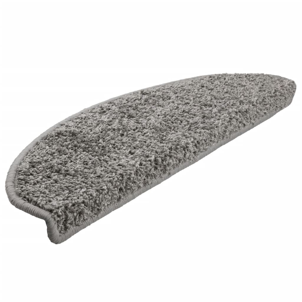 Prostirke za stepenice 15 kom 65x21x4 cm sive poluokrugle velike