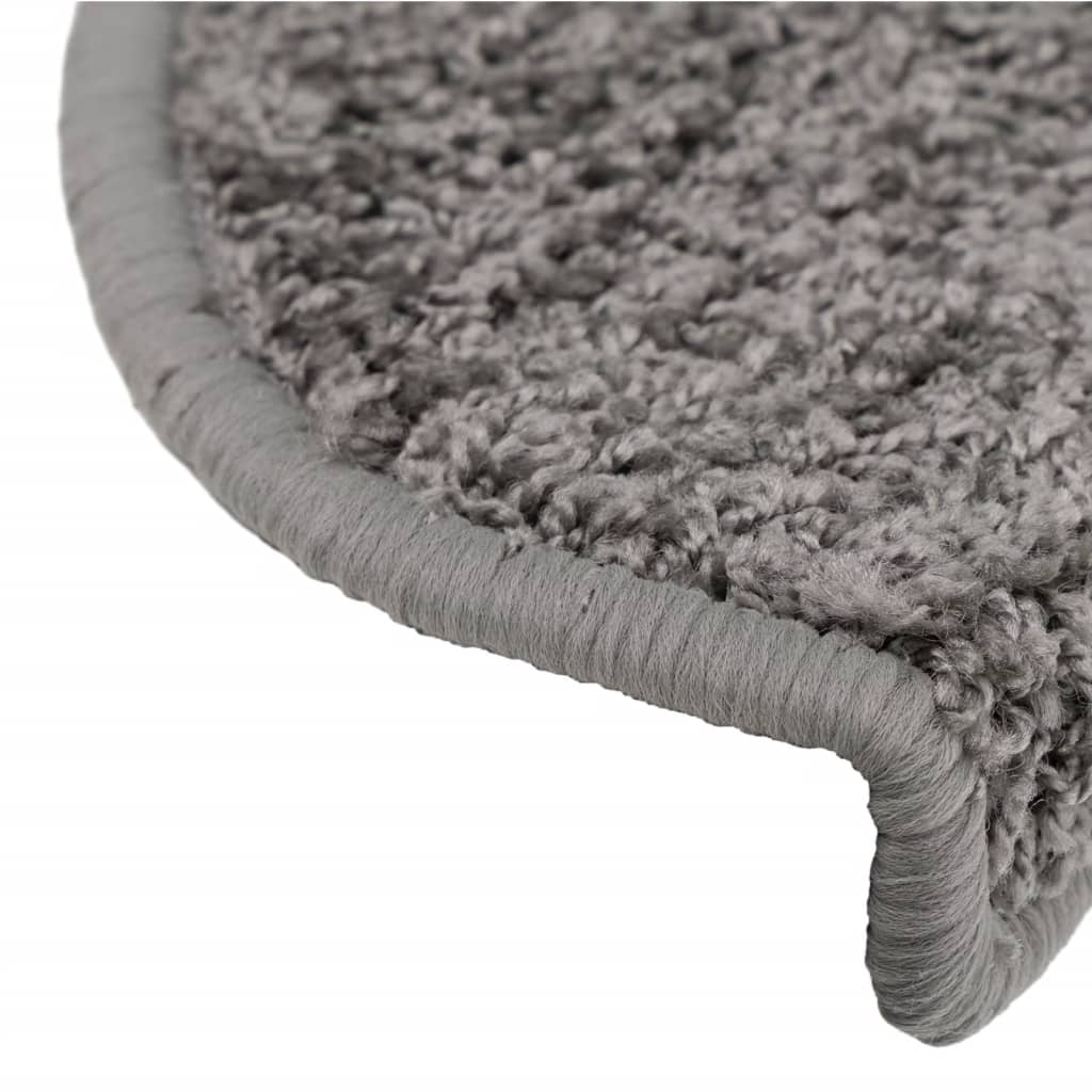 Prostirke za stepenice 15 kom 65x21x4 cm sive poluokrugle velike