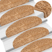 Prostirke za stepenice 15 kom 65x21x4 cm bež poluokrugle velike