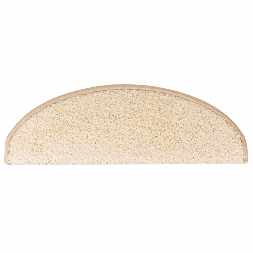 Prostirke za stepenice 15 kom 65x21x4 cm krem poluokrugle velike