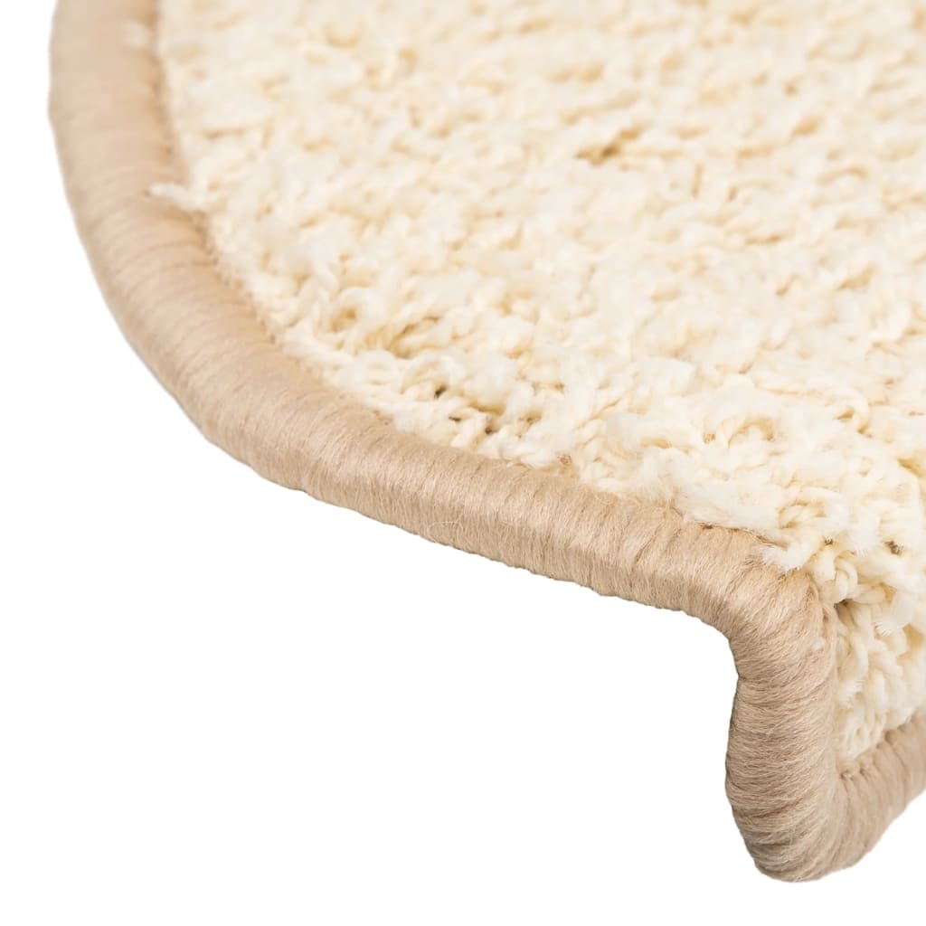 Prostirke za stepenice 15 kom 65x21x4 cm krem poluokrugle velike