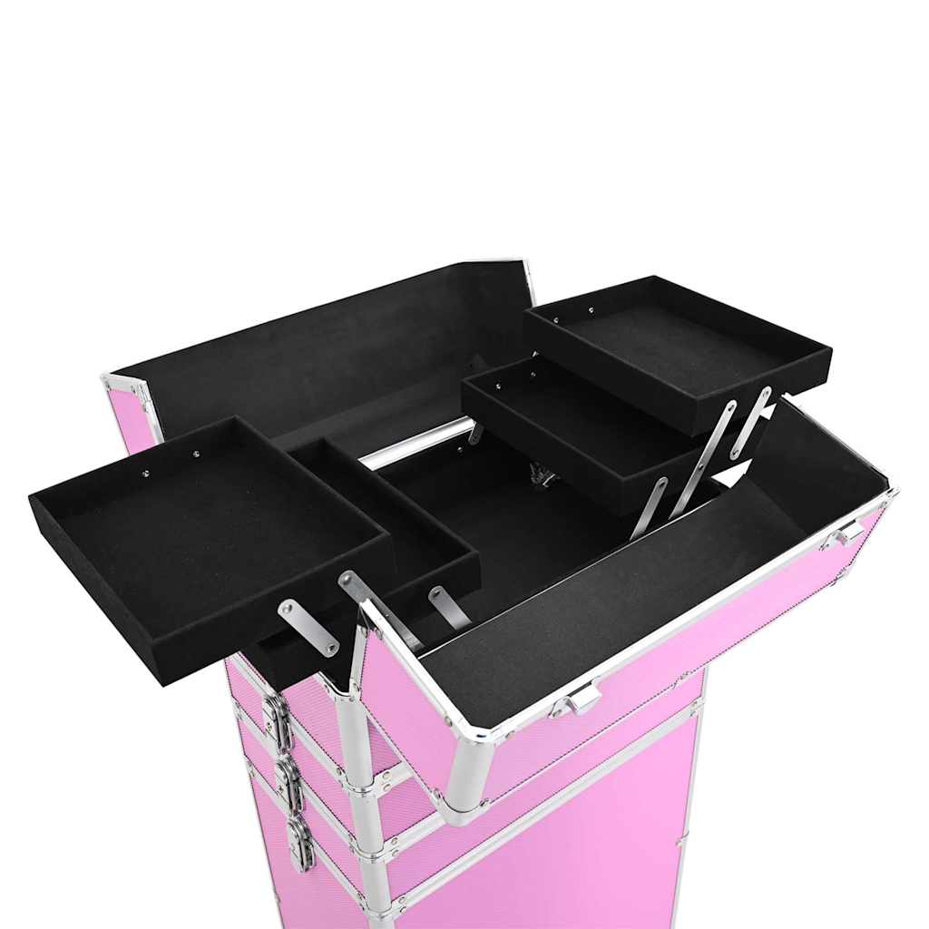 Kolica za šminku aluminijska ružičasta