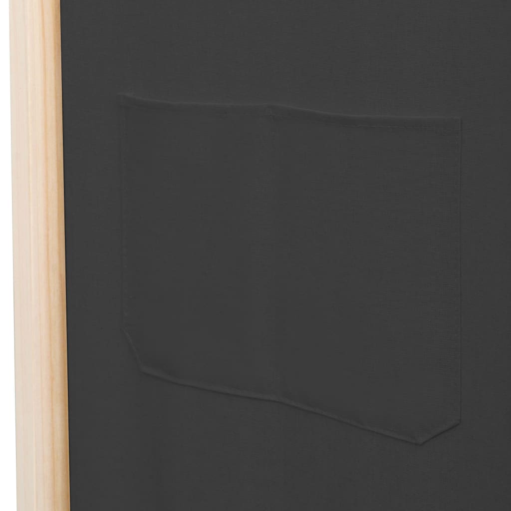 Sobna pregrada s 3 panela od tkanine 120 x 170 x 4 cm siva