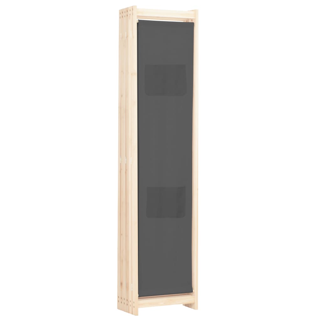 Sobna pregrada sa 6 panela od tkanine 240 x 170 x 4 cm siva