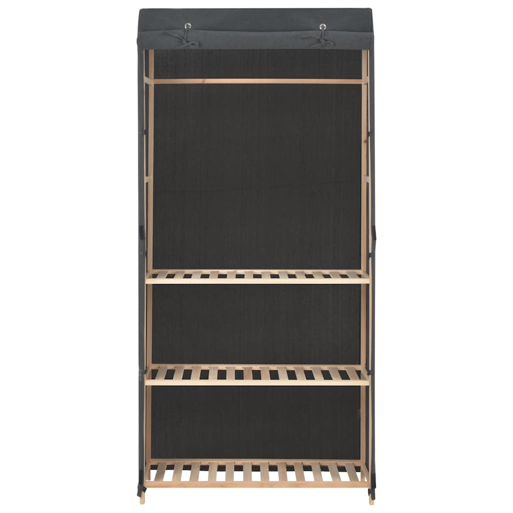 Ormar s 3 razine od tkanine 79 x 40 x 170 cm sivi