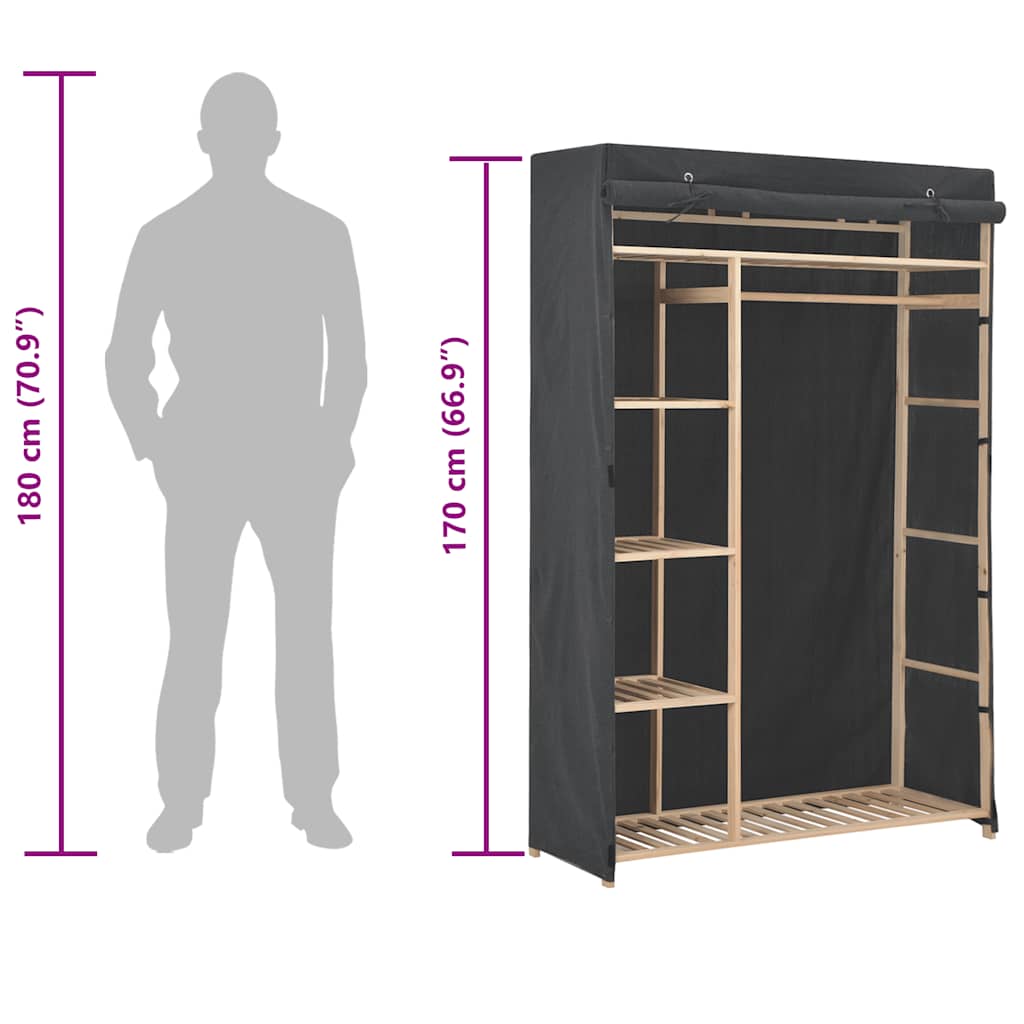 Ormar od tkanine 110 x 40 x 170 cm sivi