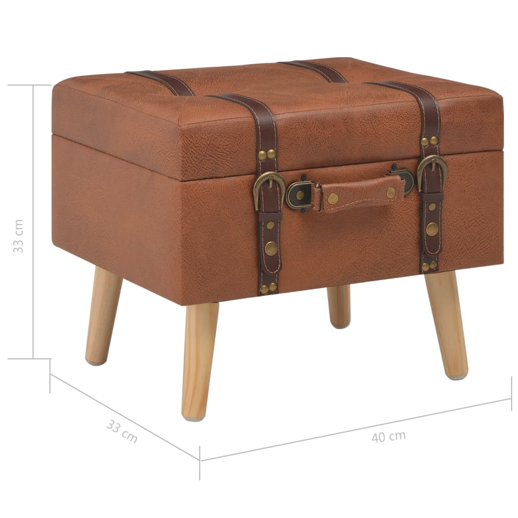 Tabure za pohranu od umjetne kože 40 cm žućkastosmeđi
