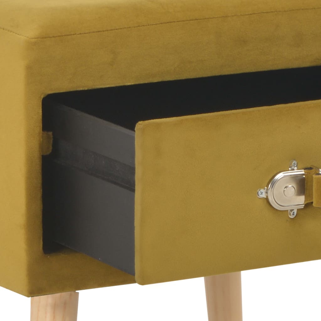 Noćni ormarić boja senfa 40 x 35 x 40 cm baršunasti
