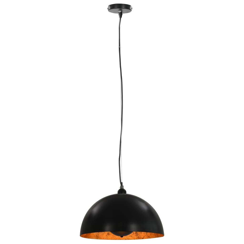 Stropne svjetiljke 2 kom crno-zlatne polukuglaste 40 cm E27