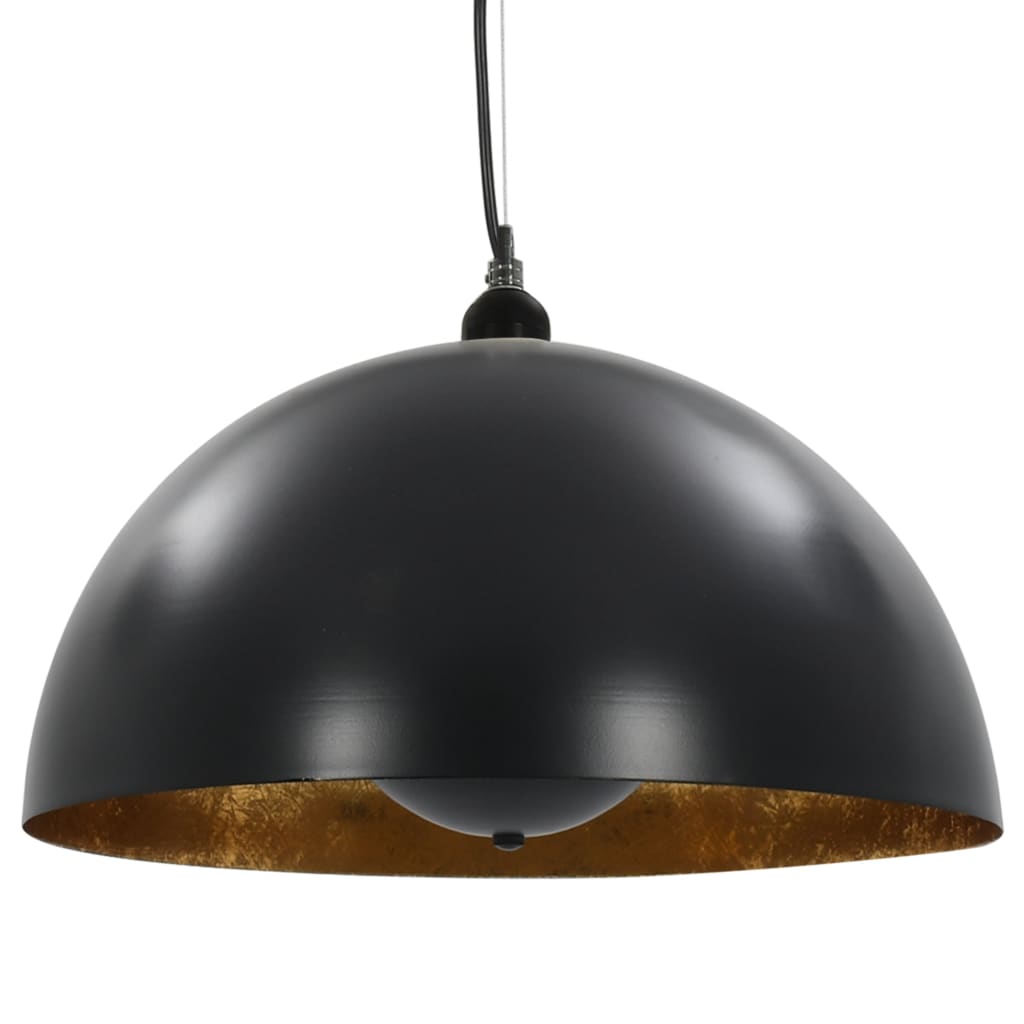 Stropne svjetiljke 2 kom crno-zlatne polukuglaste 40 cm E27