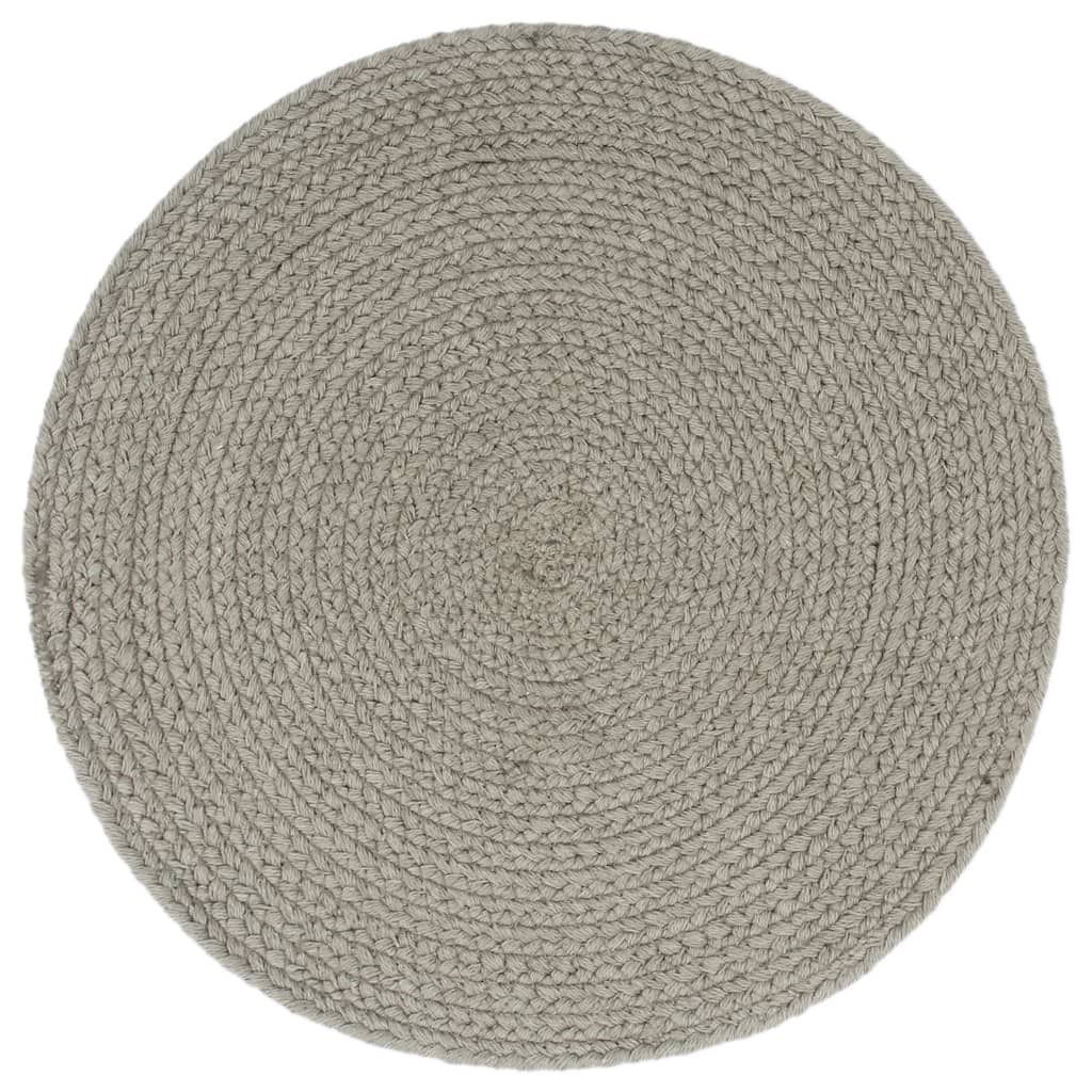 Podmetači 4 kom obični/sivi 38 cm okrugli pamučni