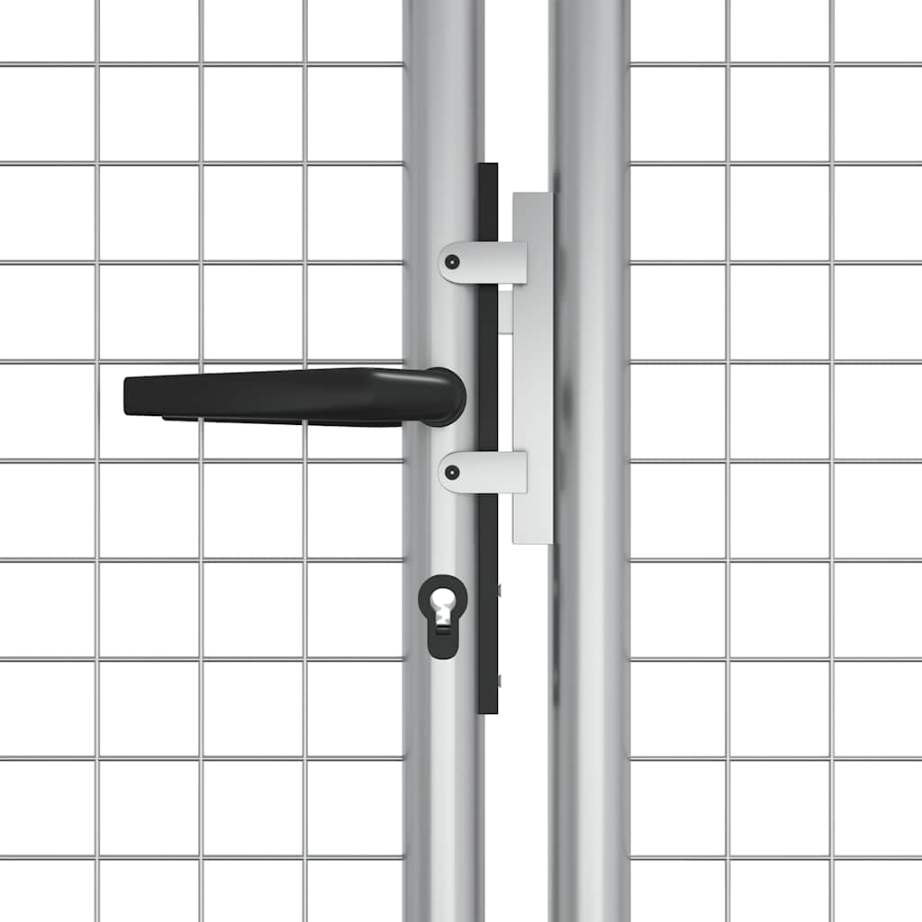 Vrtna vrata od pocinčanog čelika 400x125 cm srebrne boje
