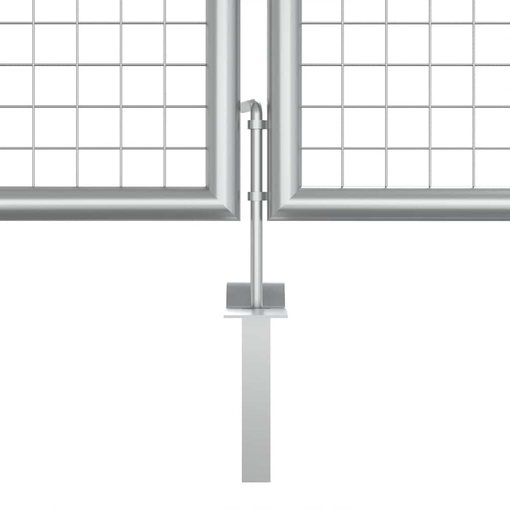 Vrtna vrata od pocinčanog čelika 400x125 cm srebrne boje
