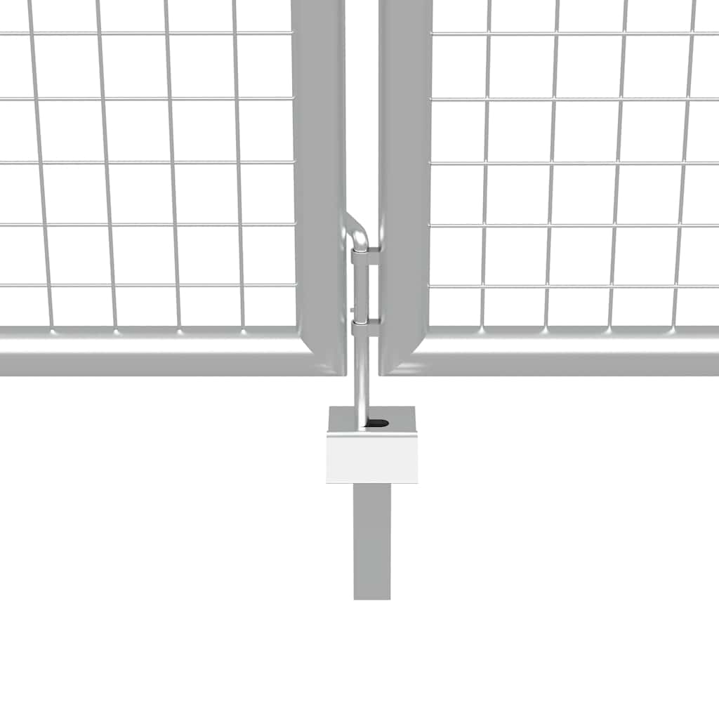 Vrtna vrata od pocinčanog čelika 400x175 cm srebrne boje