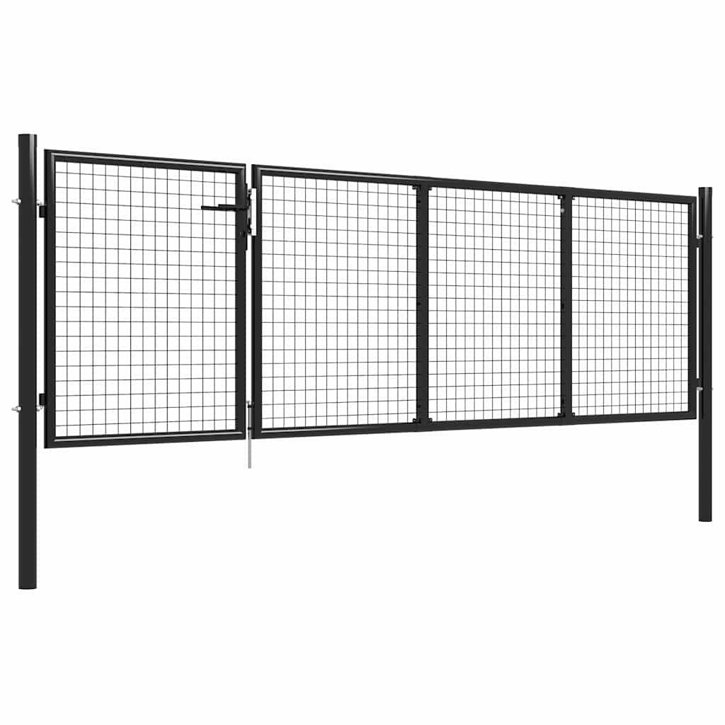 Vrtna vrata od čelika 350x75 cm antracit boje