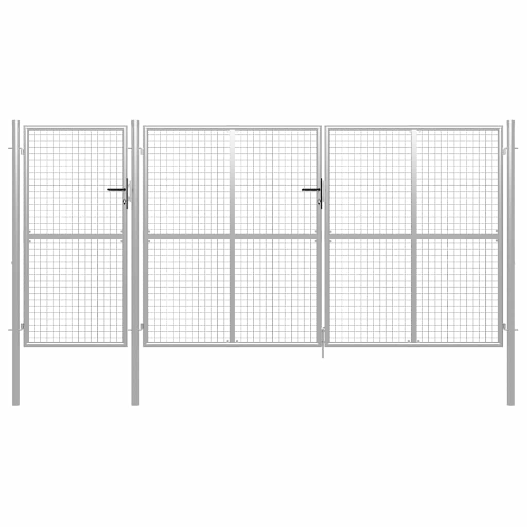 Vrtna vrata Čelik 400x150 cm Srebrna