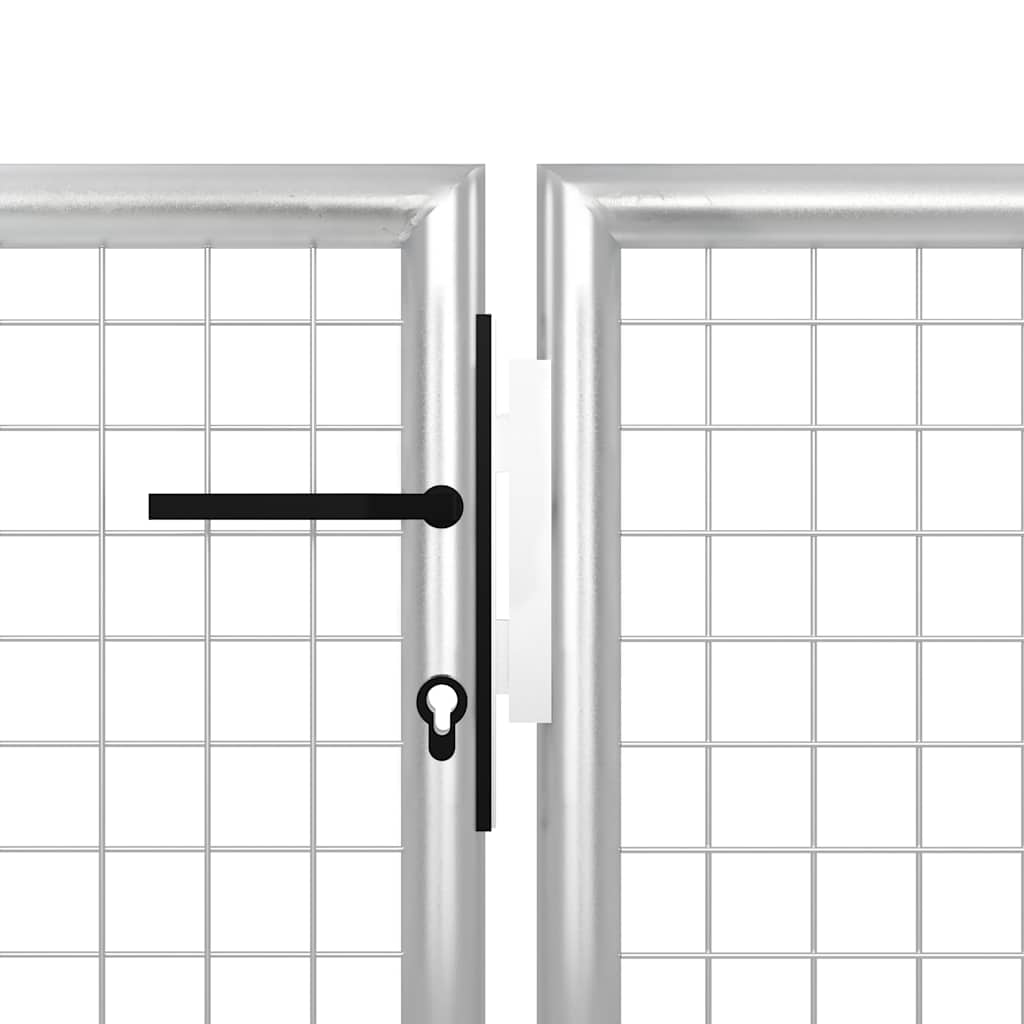Vrtna vrata Čelik 400x150 cm Srebrna