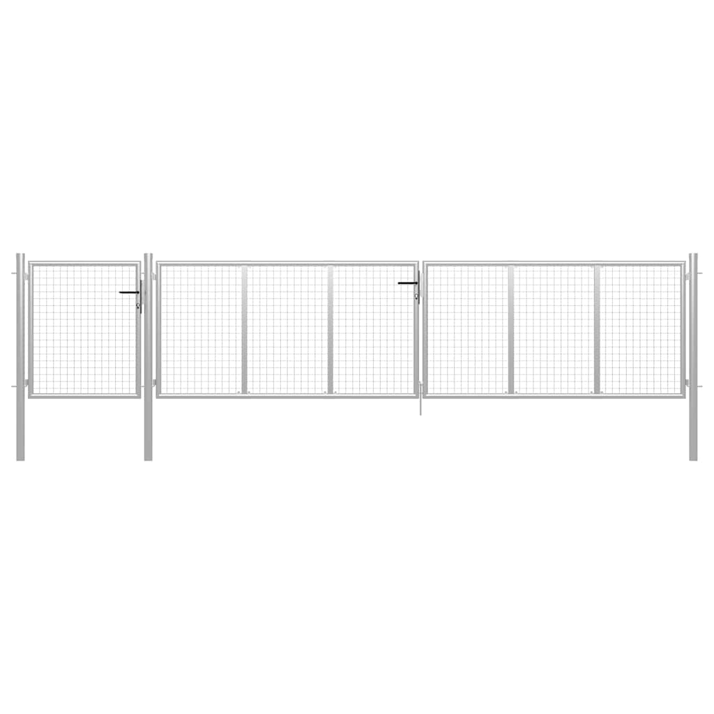 Vrtna vrata Čelik 500x100 cm Srebrna