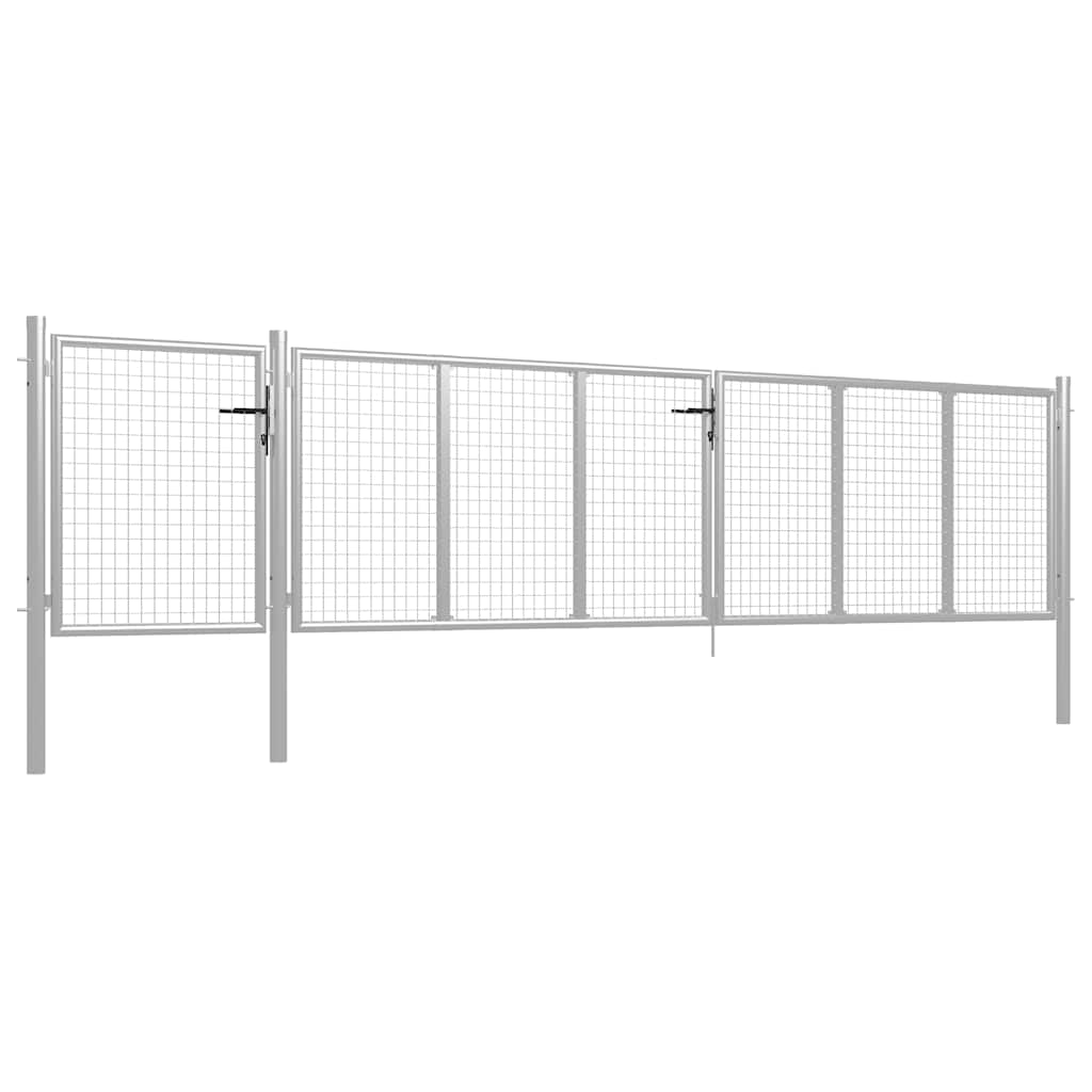 Vrtna vrata Čelik 500x100 cm Srebrna