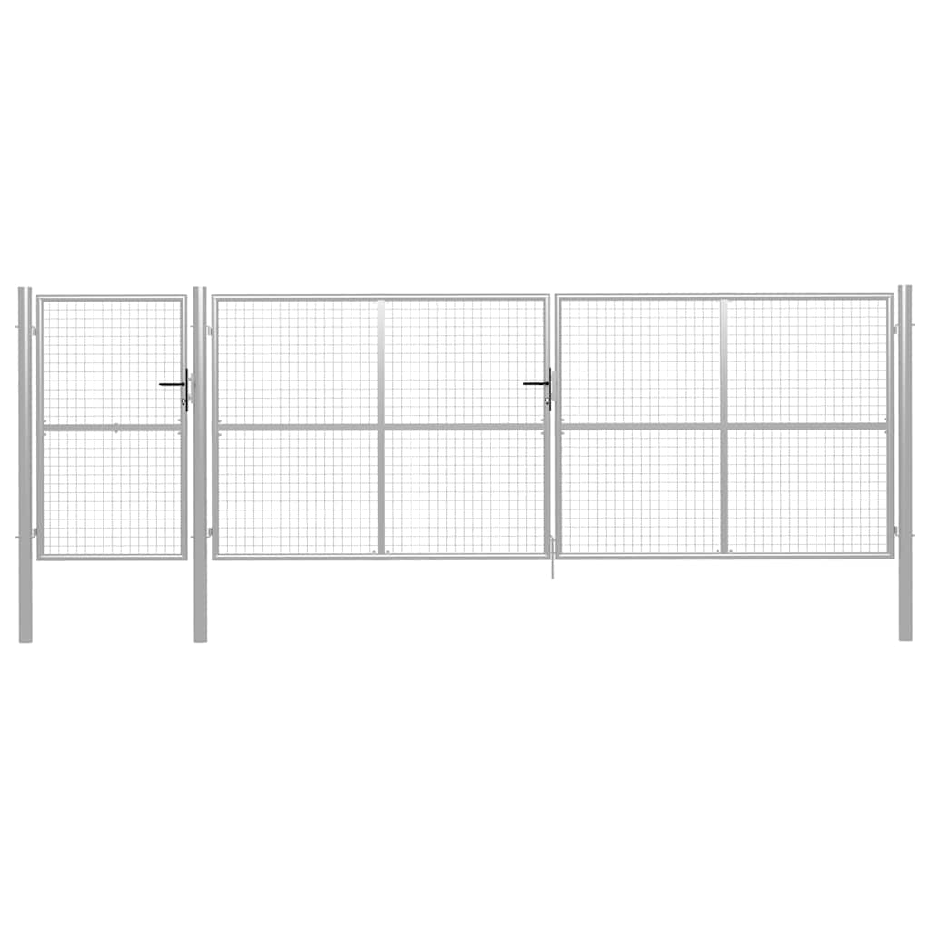 Vrtna vrata Čelik 500x150 cm Srebrna
