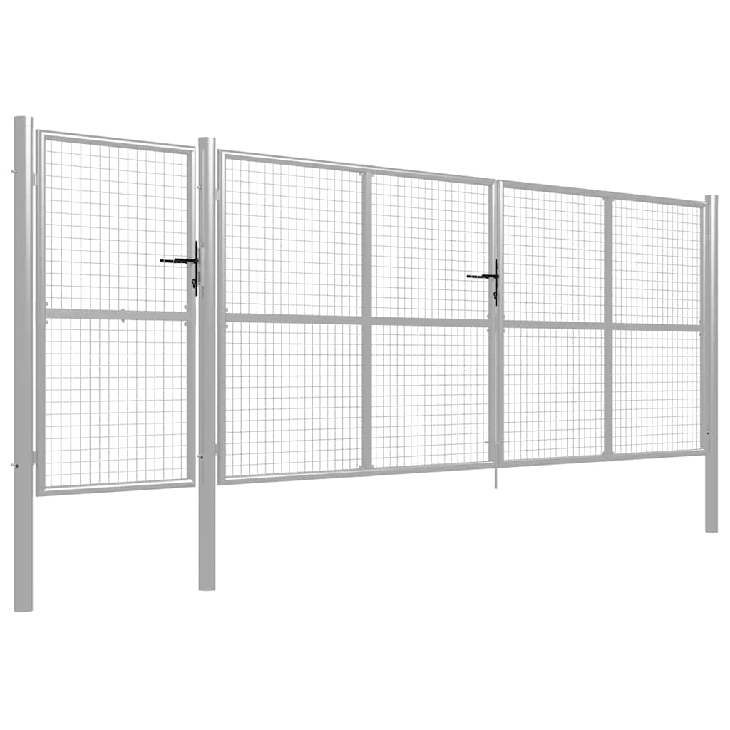 Vrtna vrata Čelik 500x150 cm Srebrna